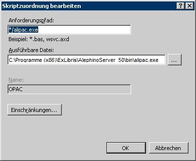 Skriptzuordnung OPAC